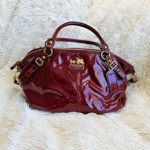 Coach Burgundy Patent Leather Satchel